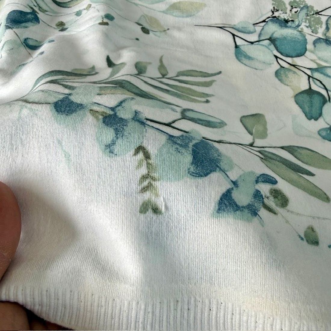 Çiften Okaliptüs Yaprak Desenli Pazen Kumaş Arv