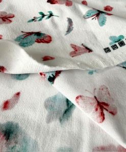 Çiften Pastel Kelebek Desenli Pazen Kumaş Arv