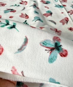 Çiften Pastel Kelebek Desenli Pazen Kumaş Arv