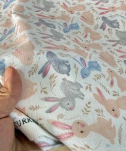 Çiften Tavşan Desenli Pazen Kumaş Arv