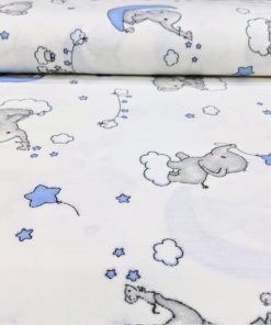 Çiften Yavru Fil Desenli Pazen Kumaş Ayt