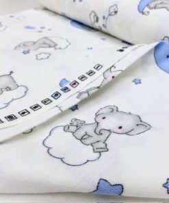 Çiften Yavru Fil Desenli Pazen Kumaş Ayt