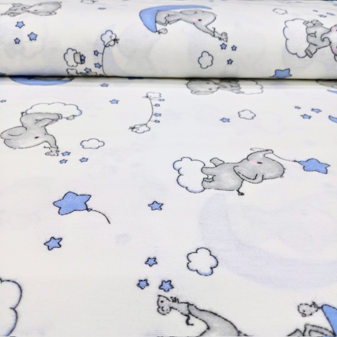 Çiften Yavru Fil Desenli Pazen Kumaş Ayt