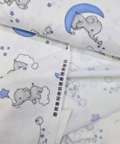 Çiften Yavru Fil Desenli Pazen Kumaş Ayt