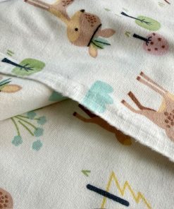 Çiften Yavru Geyik Desenli Pazen Kumaş Arv