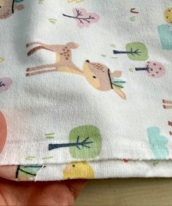 Çiften Yavru Geyik Desenli Pazen Kumaş Arv