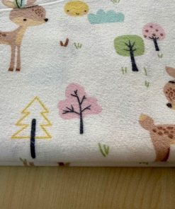 Çiften Yavru Geyik Desenli Pazen Kumaş Arv