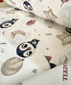 Çiften Yavru Penguen Pazen Kumaş Arv