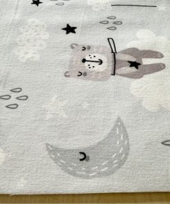 Çiften Yıldızlı Kedi Desenli Pazen Kumaş