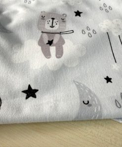 Çiften Yıldızlı Kedi Desenli Pazen Kumaş