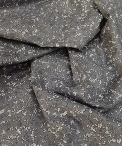 Gri Minik Çiçekli Poplin Kumaş AYT