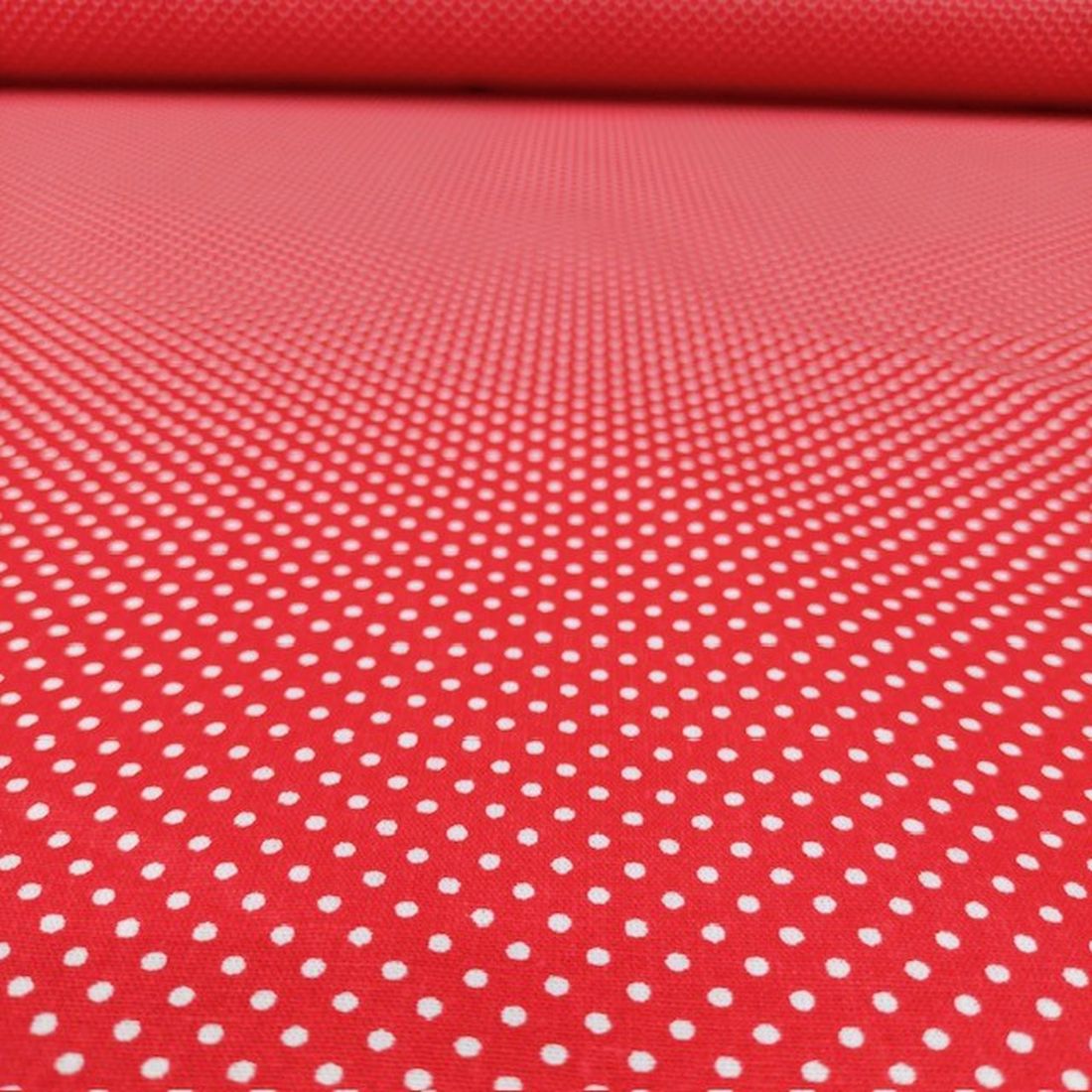 Kırmızı Beyaz Puantiyeli Poplin Kumaş AYT