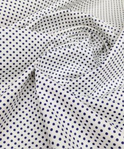 Lacivert Beyaz Minik Puantiyeli Poplin Kumaş AYT