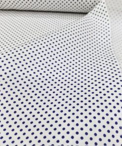 Lacivert Beyaz Minik Puantiyeli Poplin Kumaş AYT