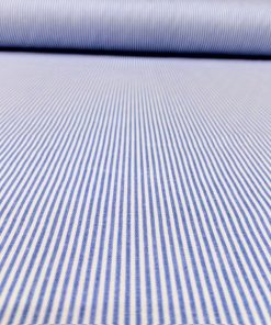 Mavi Beyaz Çizgili Poplin Kumaş AYT