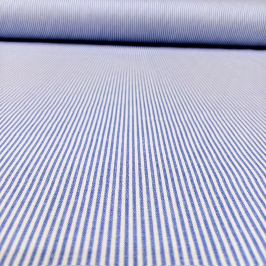 Mavi Beyaz Çizgili Poplin Kumaş AYT