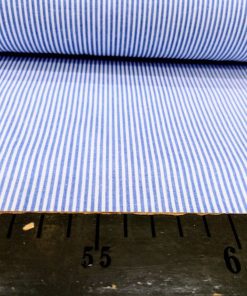 Mavi Beyaz Çizgili Poplin Kumaş AYT