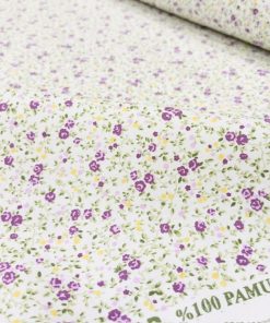 Minik Mor Çiçekli Poplin Kumaş AYT