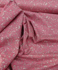 Minik Pembe Beyaz Çiçekli Poplin Kumaş AYT