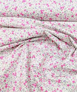 Minik Pembe Çiçekli Poplin Kumaş AYT