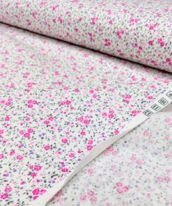 Minik Pembe Çiçekli Poplin Kumaş AYT
