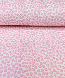 Minik Pembe Kalpli Poplin Kumaş AYT