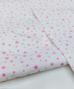 Minik Pembe Yıldızlı Poplin Kumaş AYT