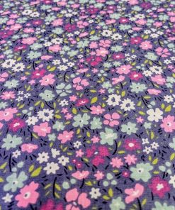 Mor Minik Çiçekli Poplin Kumaş AYT