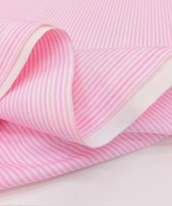 Pembe Beyaz Çizgili Poplin Kumaş AYT