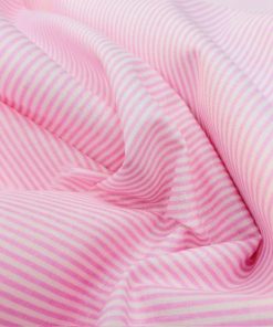Pembe Beyaz Çizgili Poplin Kumaş AYT