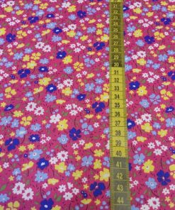 Pembe Çıtır Çiçekli Poplin Kumaş AYT