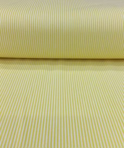 Sarı Beyaz Çizgili Poplin Kumaş AYT