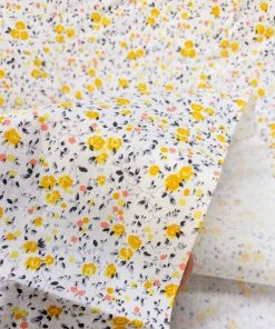 Sarı Minik Çiçekli Poplin Kumaş AYT