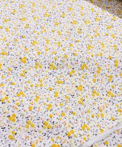 Sarı Minik Çiçekli Poplin Kumaş AYT