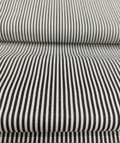 Siyah Beyaz Çizgili Poplin Kumaş AYT