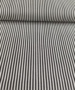 Siyah Beyaz Çizgili Poplin Kumaş AYT