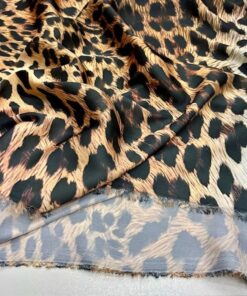 Versace Leopar Desenli İpeksi Saten Kumaş