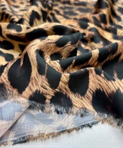 Versace Leopar Desenli İpeksi Saten Kumaş