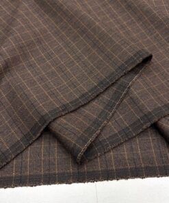 Vintage Kahverengi Yünlü Flanel Kumaş BYR