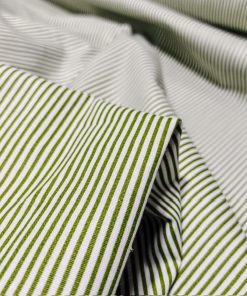 Yeşil Beyaz Çizgili Poplin Kumaş AYT