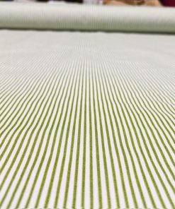 Yeşil Beyaz Çizgili Poplin Kumaş AYT