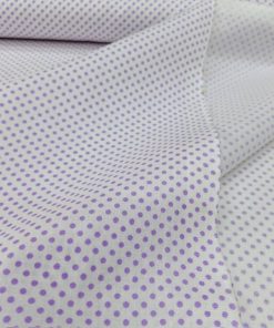 Yeşil Lila Minik Puantiyeli Poplin Kumaş AYT