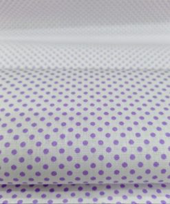 Yeşil Lila Minik Puantiyeli Poplin Kumaş AYT