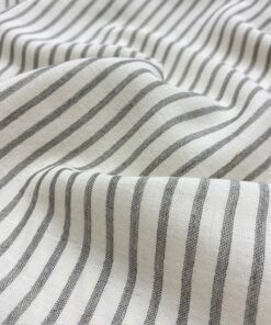 Soft Yeşil Çizgili Saf Pamuk Çift Katlı Müslin Kumaş