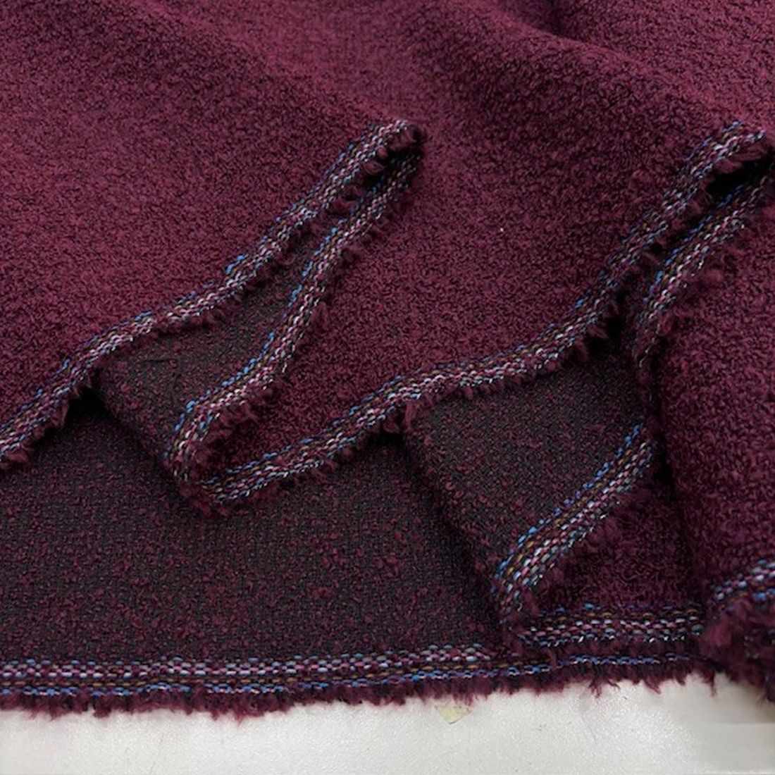 Bordo Mor Buklet Şanel Kumaş BYR