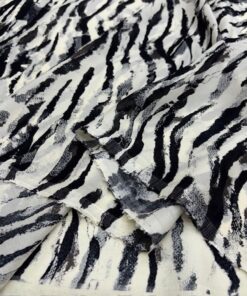 Zebra Desenli %100 Pamuk Krep Şifon Kumaş YVZ