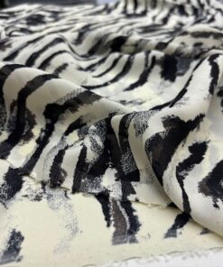 Zebra Desenli %100 Pamuk Krep Şifon Kumaş YVZ