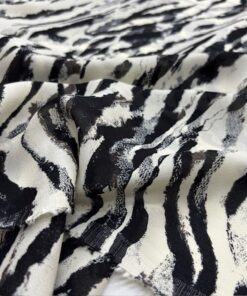 Zebra Desenli %100 Pamuk Krep Şifon Kumaş YVZ