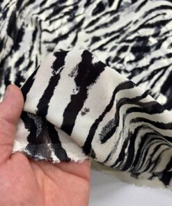 Zebra Desenli %100 Pamuk Krep Şifon Kumaş YVZ