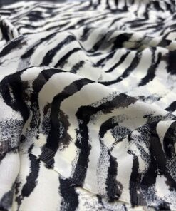 Zebra Desenli %100 Pamuk Krep Şifon Kumaş YVZ